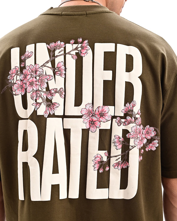 Ilyzly olive green Still Rising Printed T Shirt