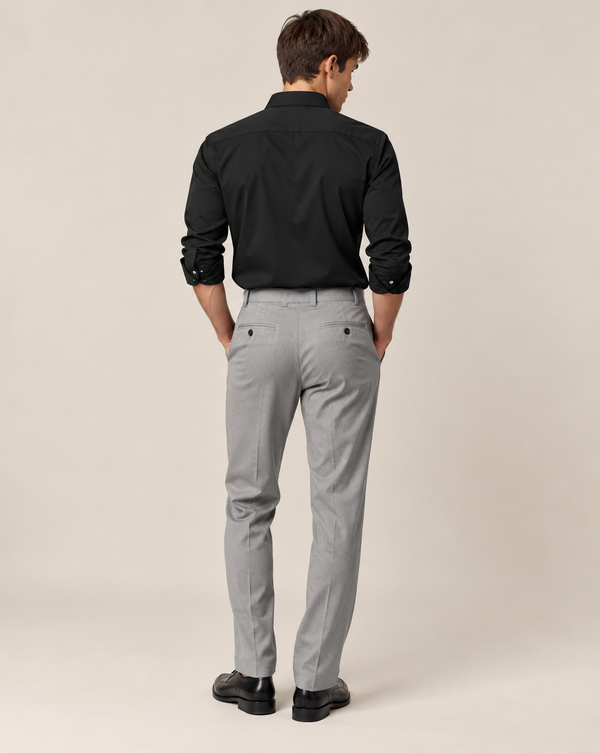 Ilyzly Black Classic Satin Plain Formal Shirt
