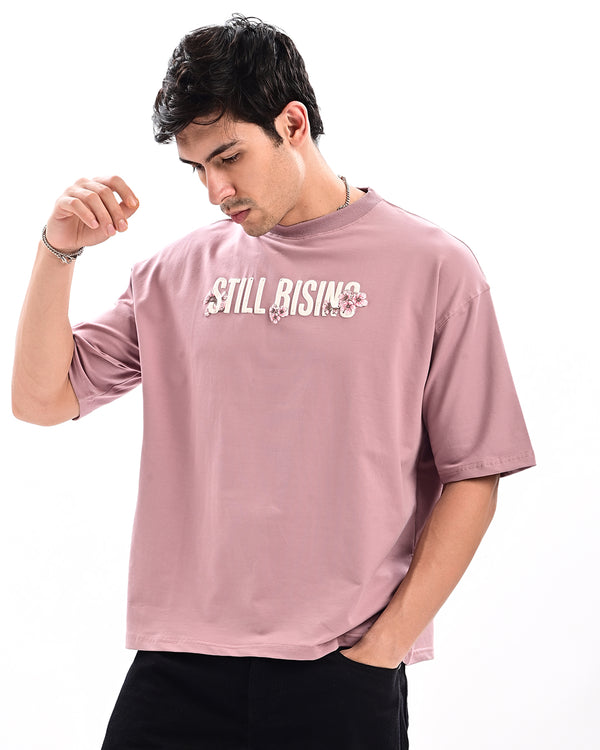 Ilyzly light pink Still Rising Printed T Shirt