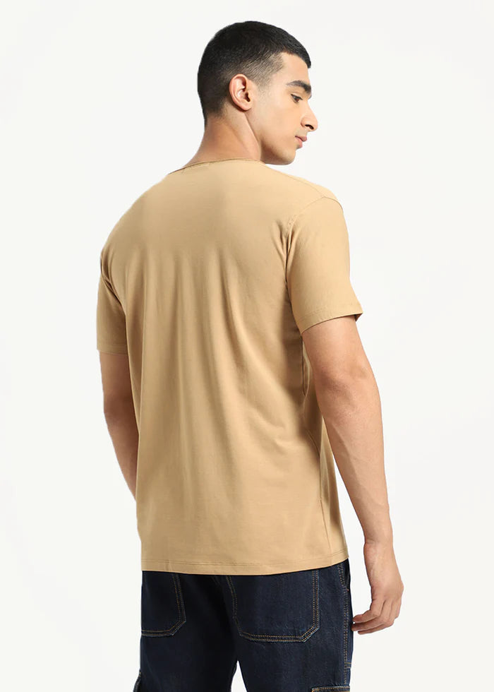 Beige Crew Neck T-shirt Ilyzly