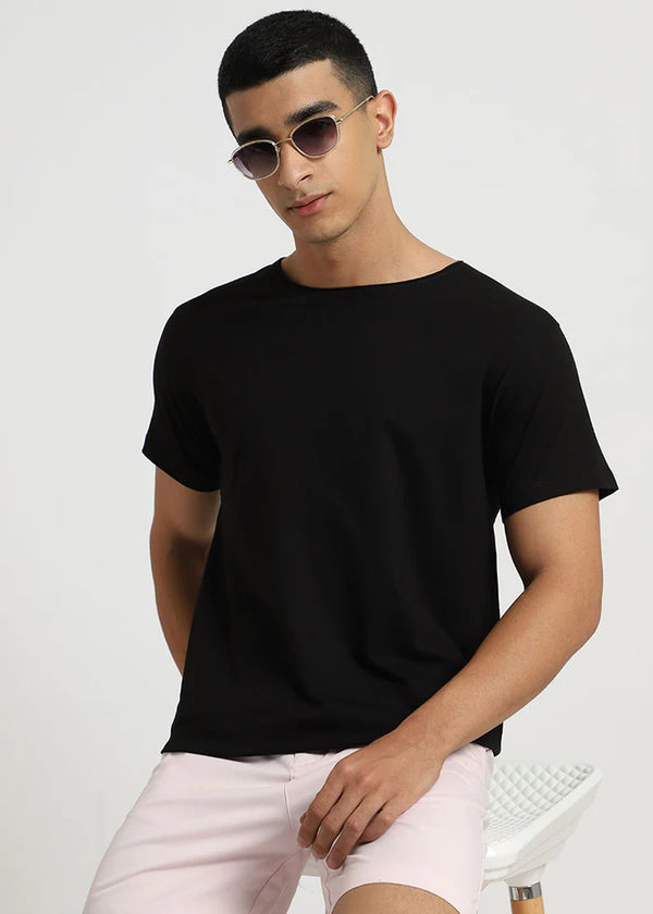 Black Crew Neck T-shirt Ilyzly