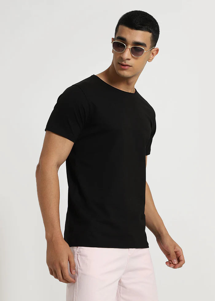 Black Crew Neck T-shirt Ilyzly