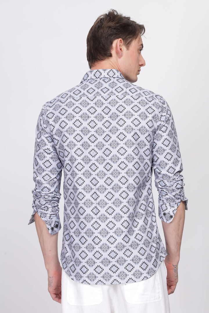 Bloom Diamond Grey Printed Shirt Ilyzly