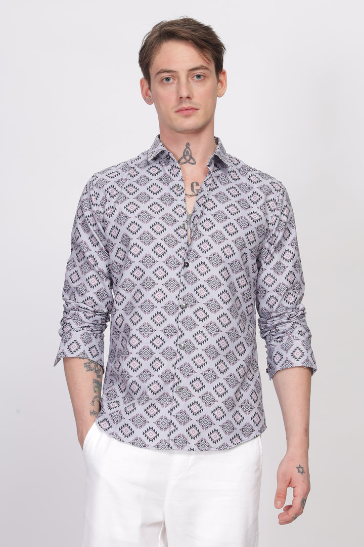 Bloom Diamond Purple Printed Shirt Ilyzly