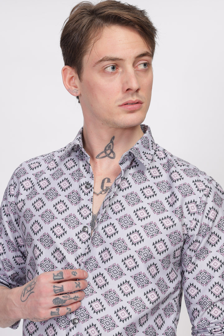 Bloom Diamond Purple Printed Shirt Ilyzly