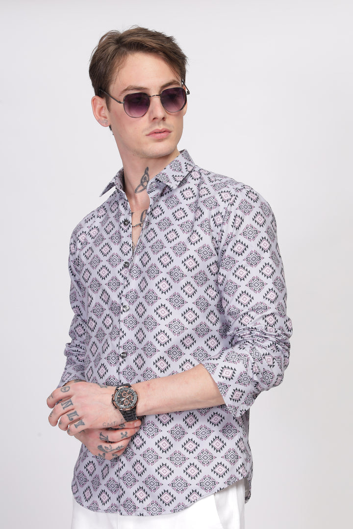 Bloom Diamond Purple Printed Shirt Ilyzly