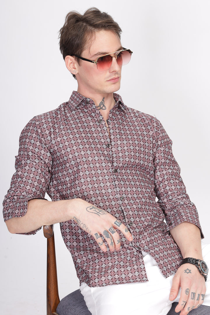 Bloom Floral Brown Printed Shirt Ilyzly