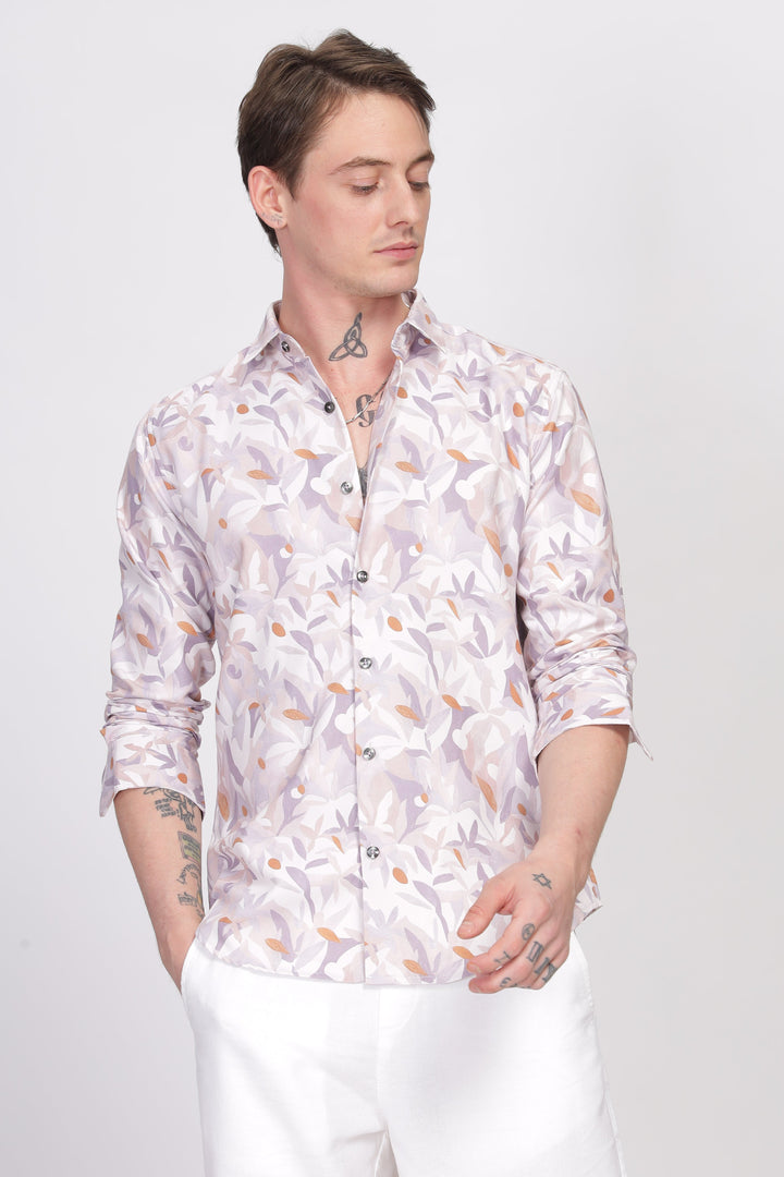 Bloom Floral Lite Lavender Printed Shirt Ilyzly