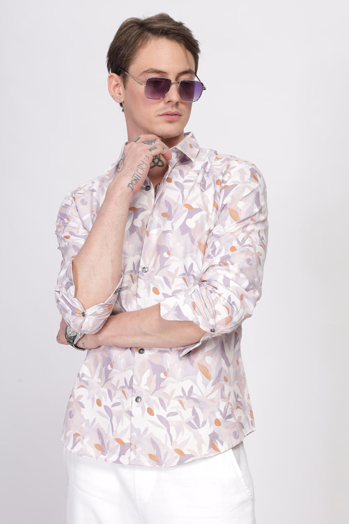 Bloom Floral Lite Lavender Printed Shirt Ilyzly