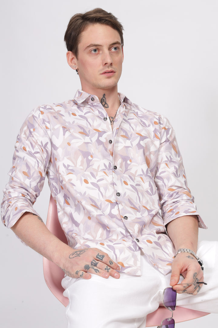 Bloom Floral Lite Lavender Printed Shirt Ilyzly