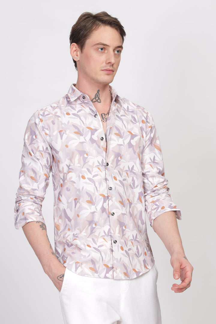 Bloom Floral Lite Lavender Printed Shirt Ilyzly