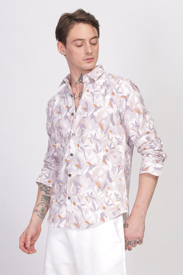 Bloom Floral Lite Lavender Printed Shirt Ilyzly