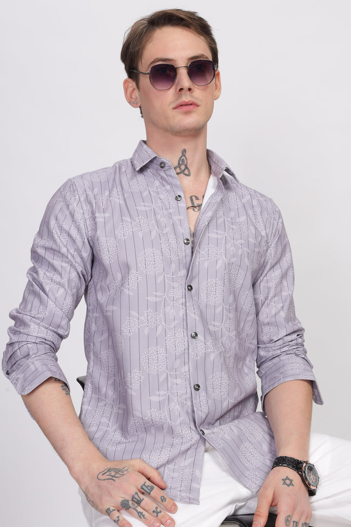 Bloom Floral Purple Printed Shirt Ilyzly