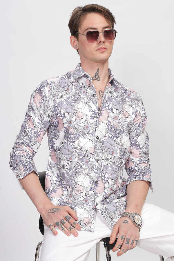 Bloom Grey Printed Shirt Ilyzly