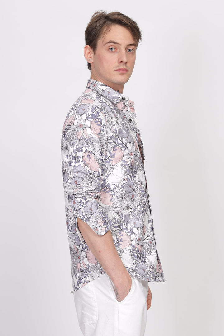 Bloom Grey Printed Shirt Ilyzly