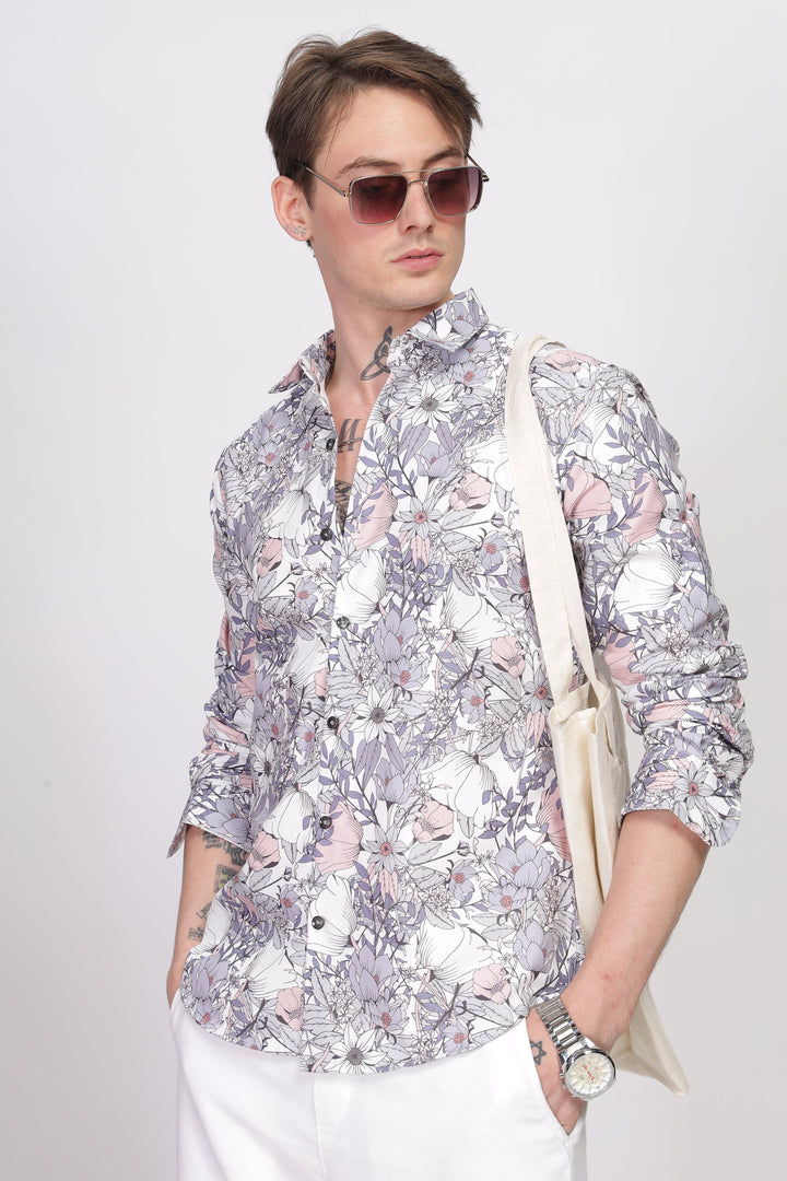 Bloom Grey Printed Shirt Ilyzly