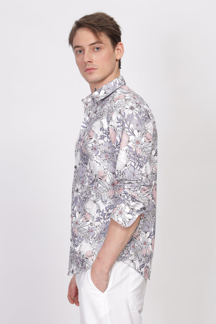 Bloom Grey Printed Shirt Ilyzly