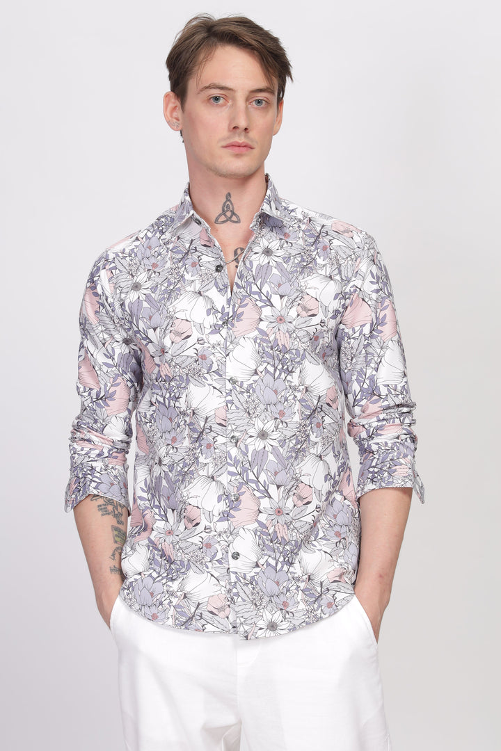 Bloom Grey Printed Shirt Ilyzly