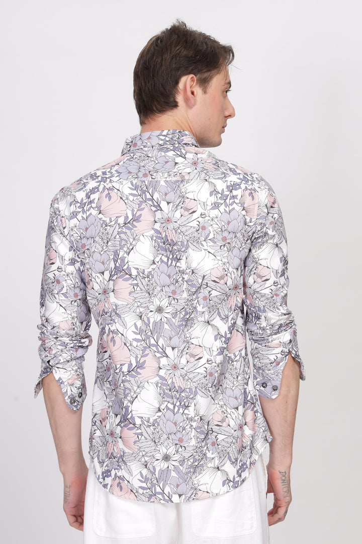 Bloom Grey Printed Shirt Ilyzly