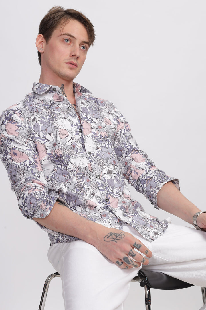 Bloom Grey Printed Shirt Ilyzly