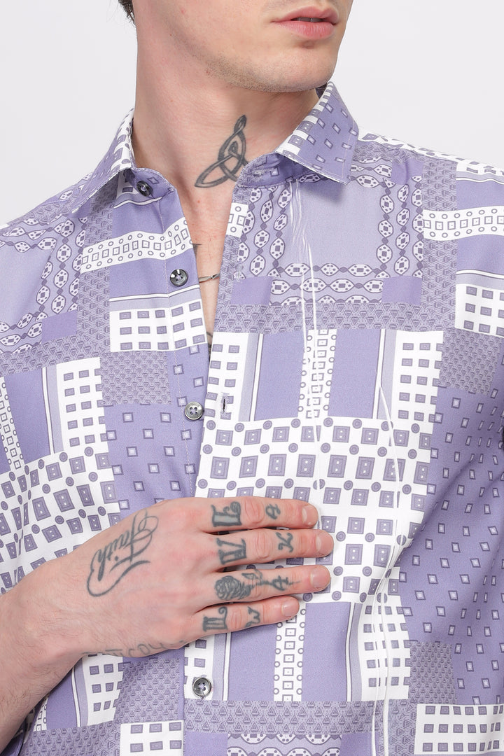 Bloom Lavender Printed Shirt Ilyzly