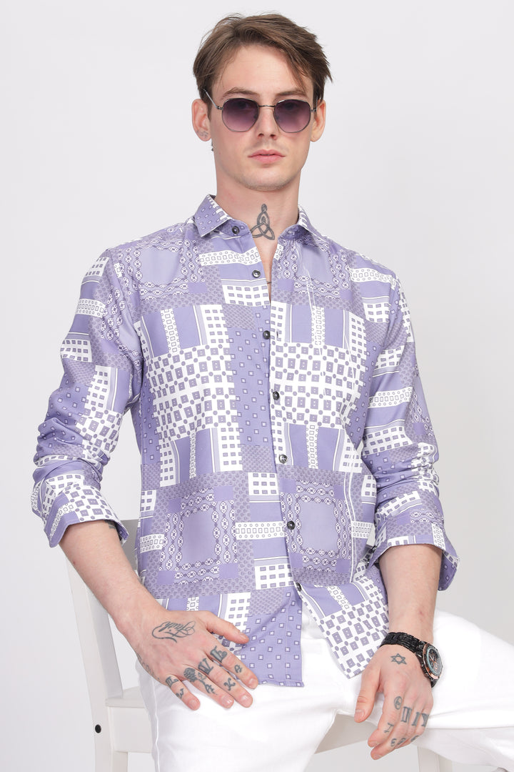 Bloom Lavender Printed Shirt Ilyzly