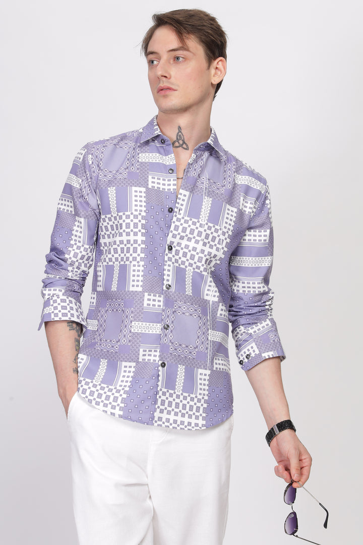 Bloom Lavender Printed Shirt Ilyzly