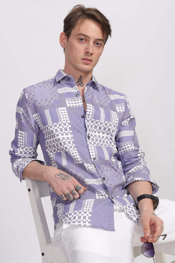 Bloom Lavender Printed Shirt Ilyzly