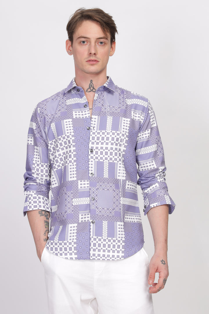 Bloom Lavender Printed Shirt Ilyzly