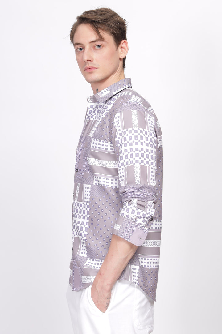 Bloom Printed Lilac Shirt Ilyzly