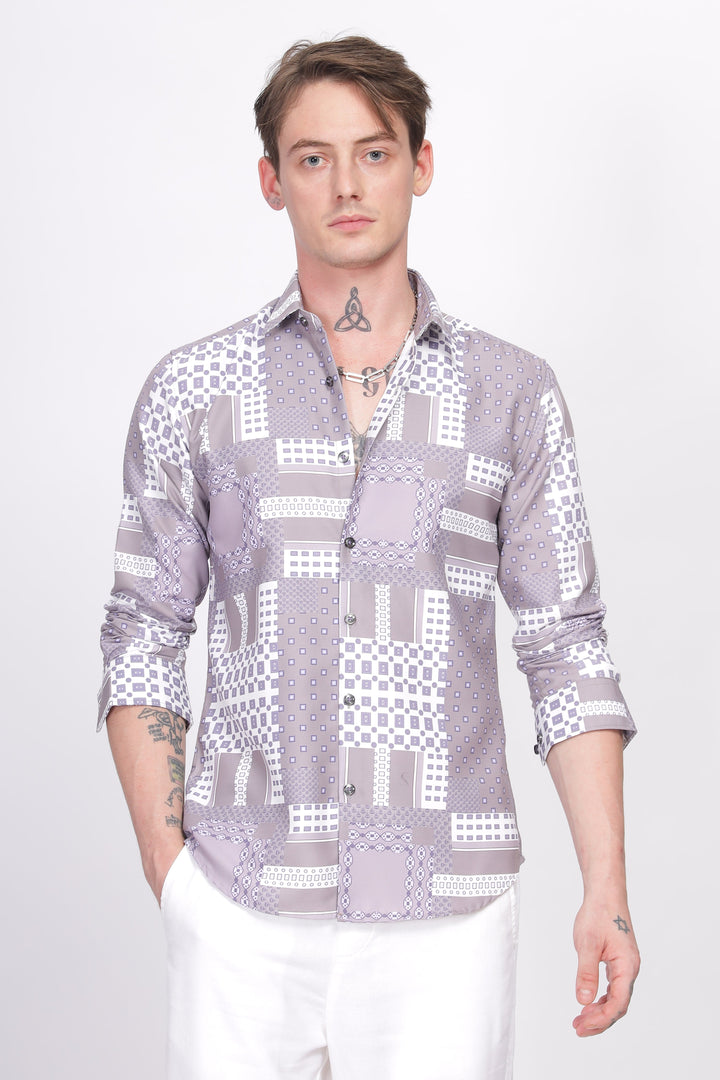 Bloom Printed Lilac Shirt Ilyzly