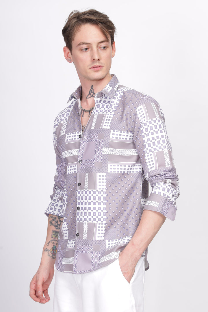 Bloom Printed Lilac Shirt Ilyzly