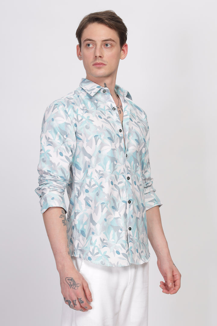 Bloom Sky Blue Printed Shirt Ilyzly