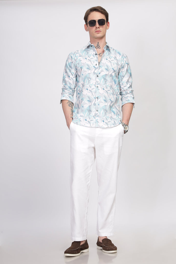 Bloom Sky Blue Printed Shirt Ilyzly