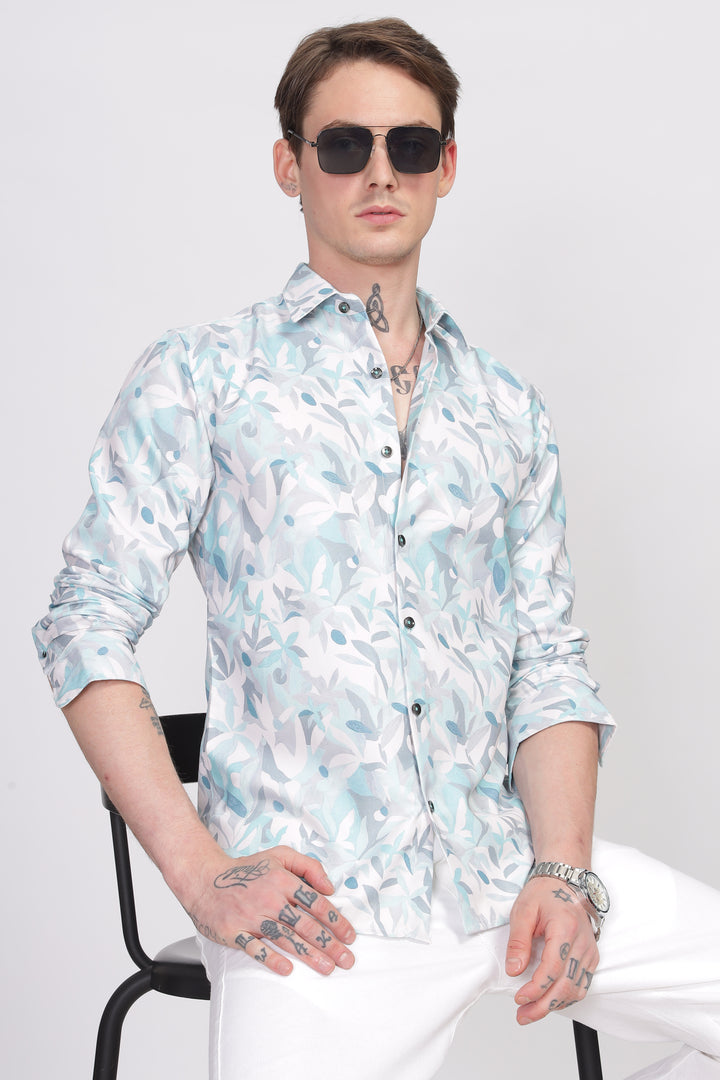 Bloom Sky Blue Printed Shirt Ilyzly