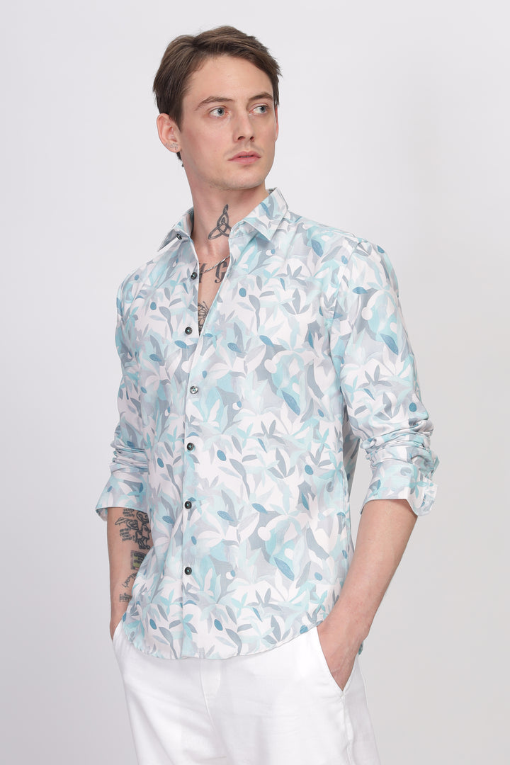 Bloom Sky Blue Printed Shirt Ilyzly