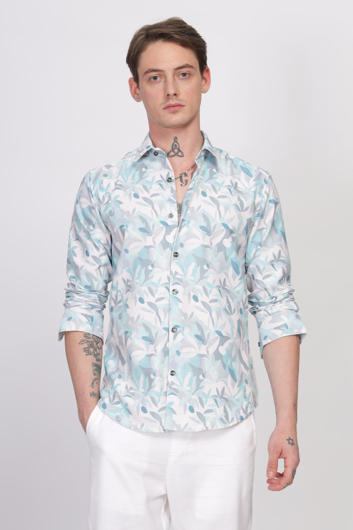 Bloom Sky Blue Printed Shirt Ilyzly