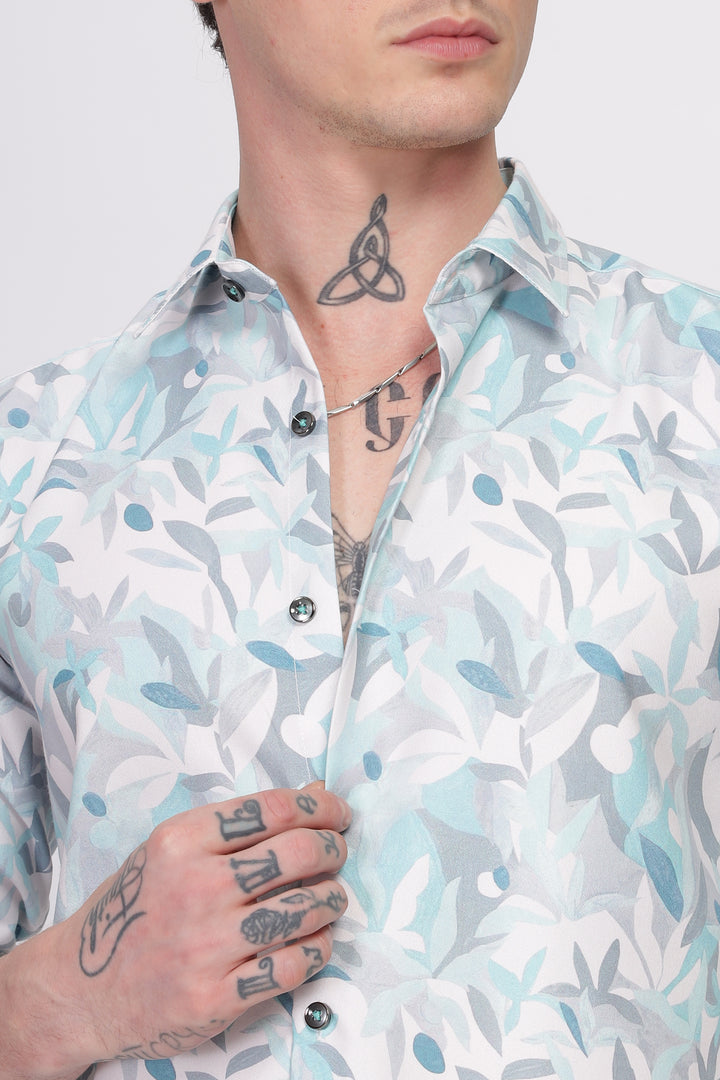 Bloom Sky Blue Printed Shirt Ilyzly