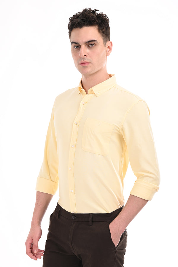 Yellow New Age Oxford Semi Formal Shirt