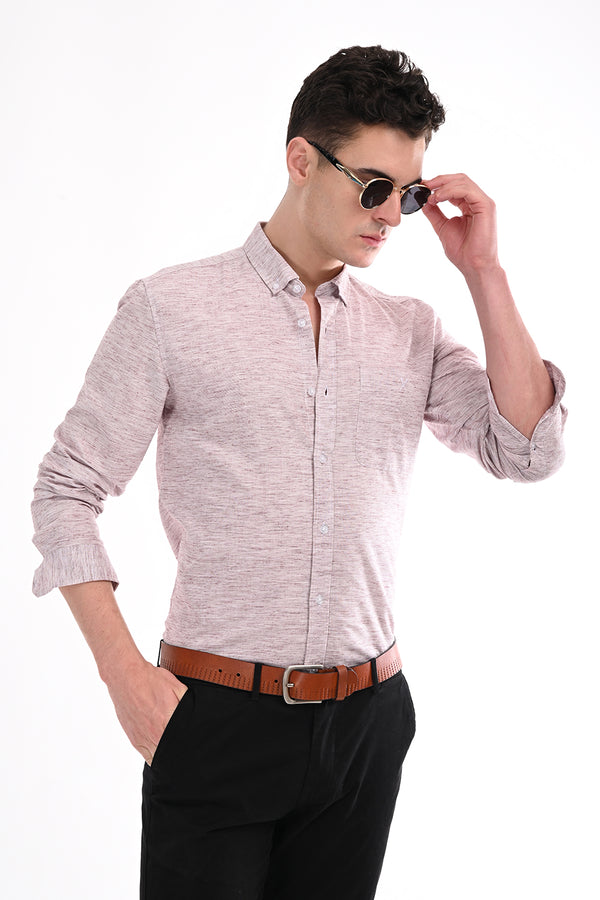 Light Pink Linen Semi Formal Shirt