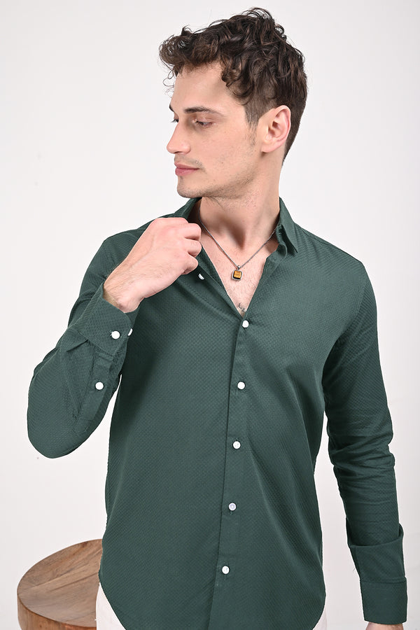 Bottle Green Urban Grid Shirt