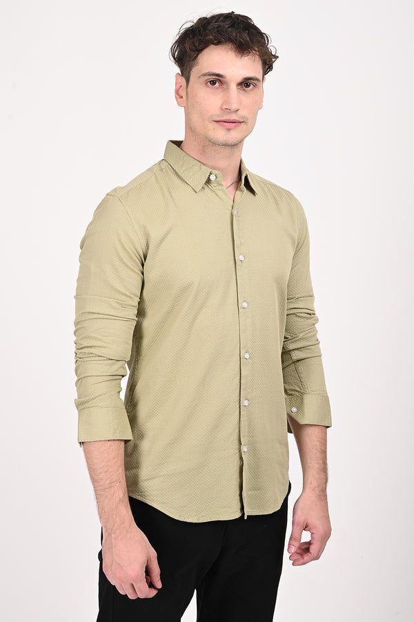 Pastel Green Urban Grid Shirt