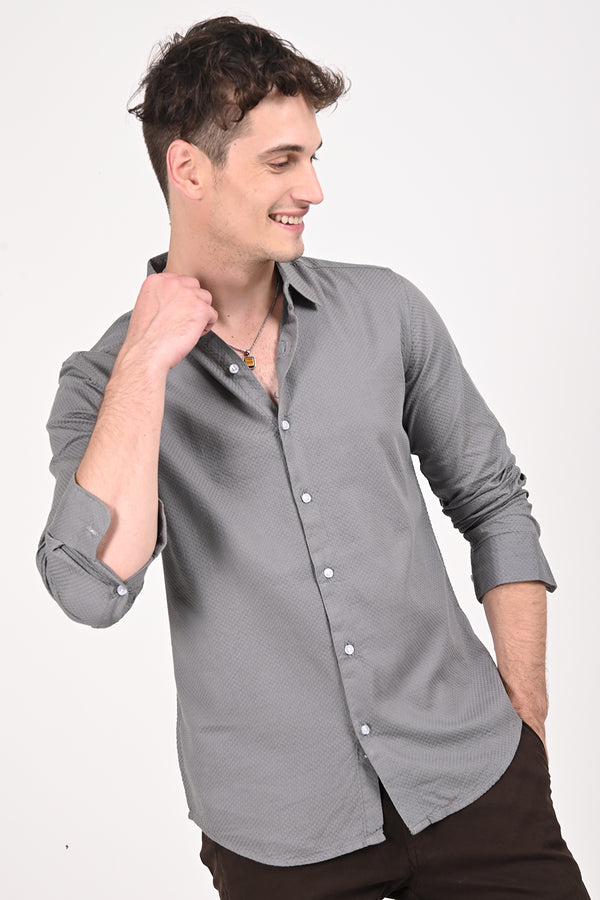 Gray Urban Grid Shirt