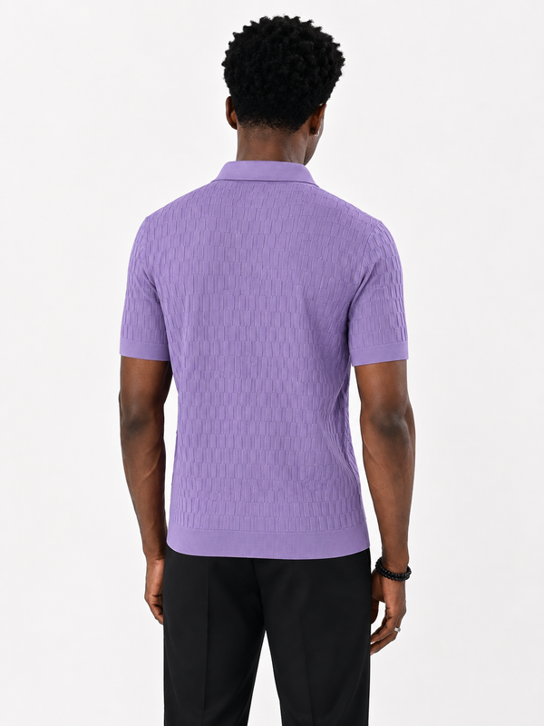 ILYZLY Basket Weave Knit Polo