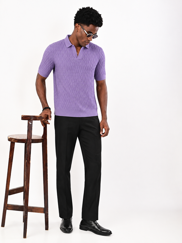 ILYZLY Basket Weave Knit Polo