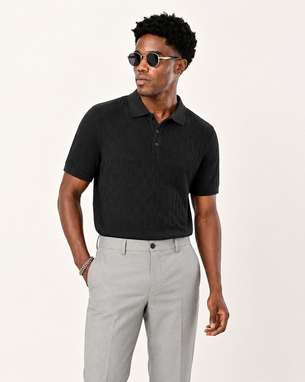 ILYZLY Checker Knit Polo