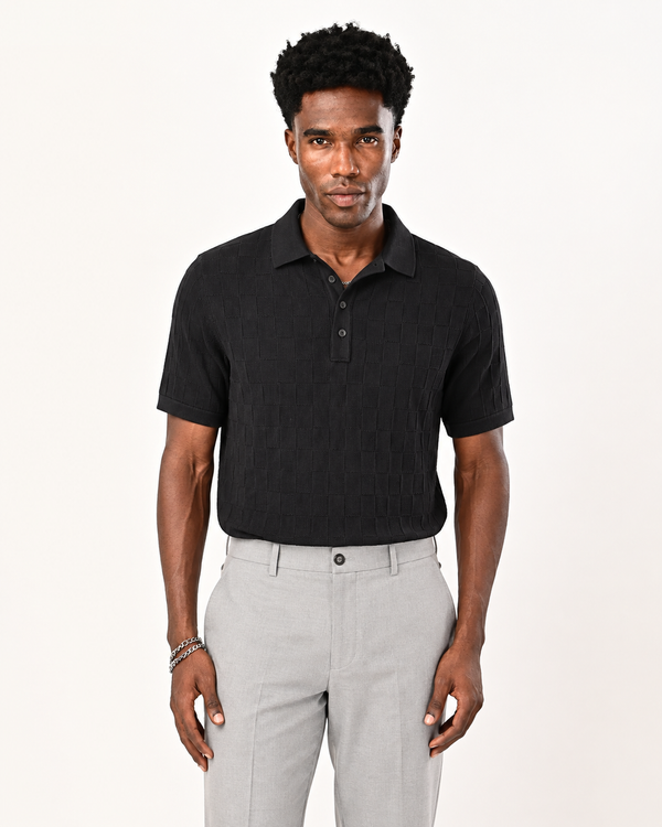 ILYZLY Checker Knit Polo