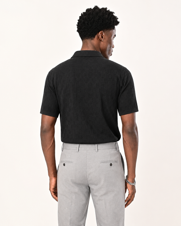 ILYZLY Checker Knit Polo