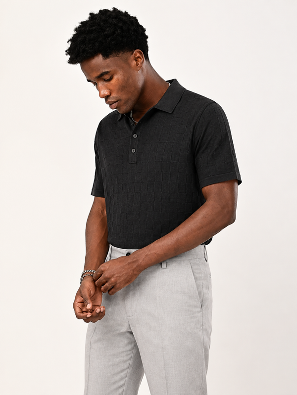ILYZLY Checker Knit Polo