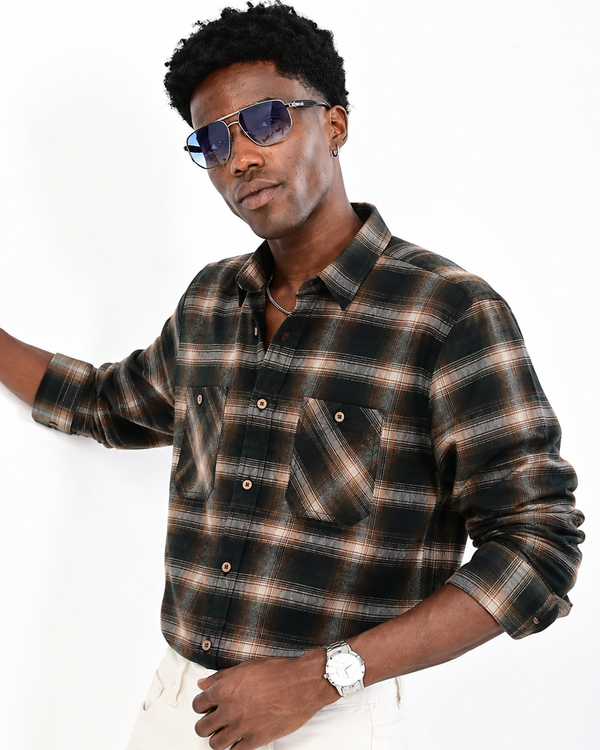 ILYZLY Dual Pocket Check Shirt